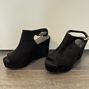 Black Suede Wedge- Size 6